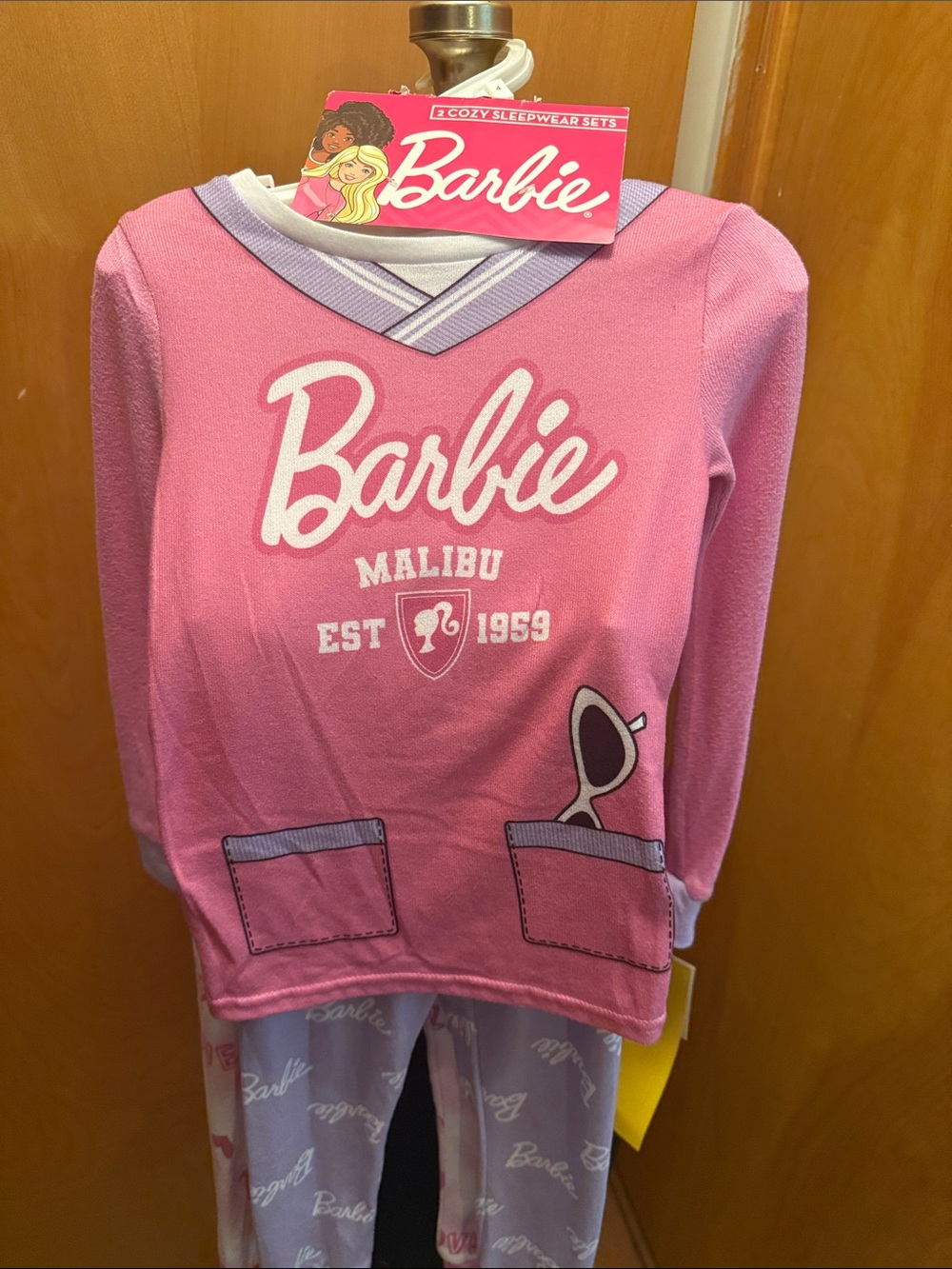 Barbie Pink and Lavender Girls' Pajama Set